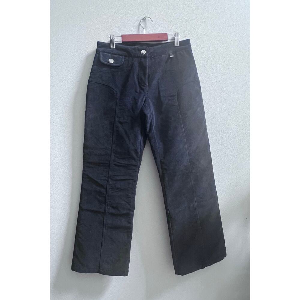 NILS Black Corduroy Ski Pants‎ Women's Fully Quilt Lined Wide Leg size 4 Outdoor